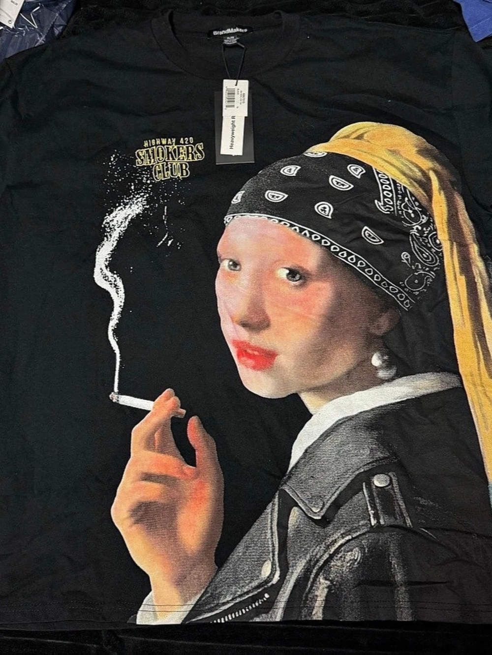 Heavyweight Girl with a Pearl Earring Graphic Tee Graphic Tee in Black XL NWT